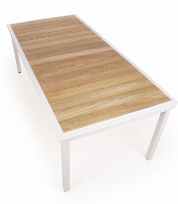 Daneline Eva Teak Havebord 102x219 Cm Hvid