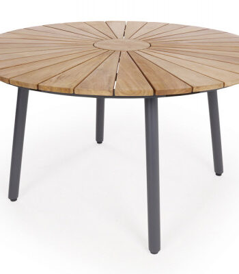 Daneline Eva Teak Havebord ø130 Cm Grå