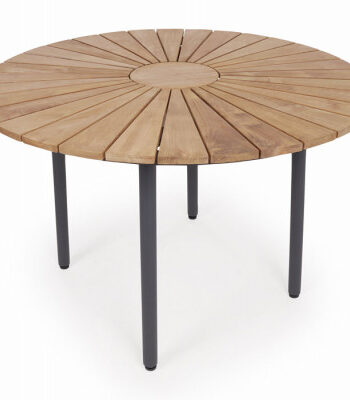 Daneline Eva Teak Havebord ø110 Cm Grå
