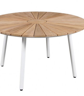 Daneline Eva Teak Havebord ø130 Cm Hvid