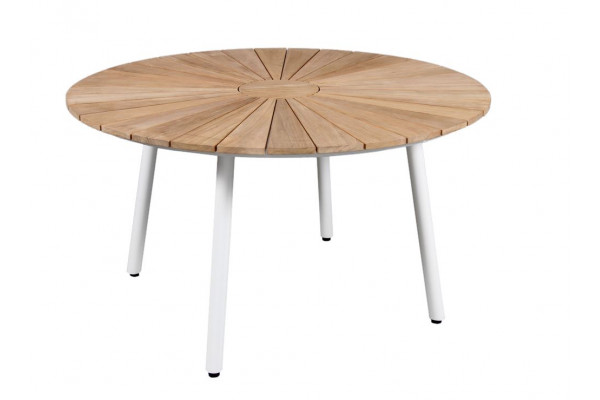 Daneline Eva Teak Havebord ø130 Cm Hvid