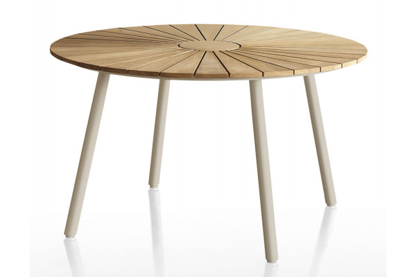 Daneline Eva Teak Havebord ø130 Cm Latte