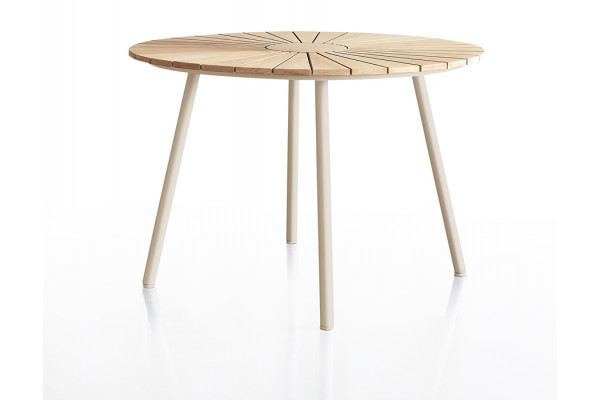 Daneline Eva Teak Havebord ø110 Cm Latte