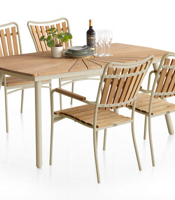 Daneline Eva Teak Havemøbelsæt     Stole 90x160 Cm Latte