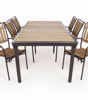 Daneline Eva Teak Havemøbelsæt 102x219 Cm Grå