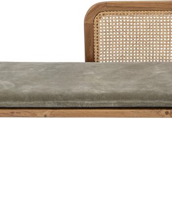 Daybed Creative Collection Felucca Teaktræs Dagsofa Med Grøn Fløjlpude