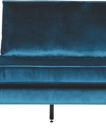 Daybed   Loungesofa Woood Rodeo Blå Velour 203x86 Cm Højrevendt  Fast Sæde