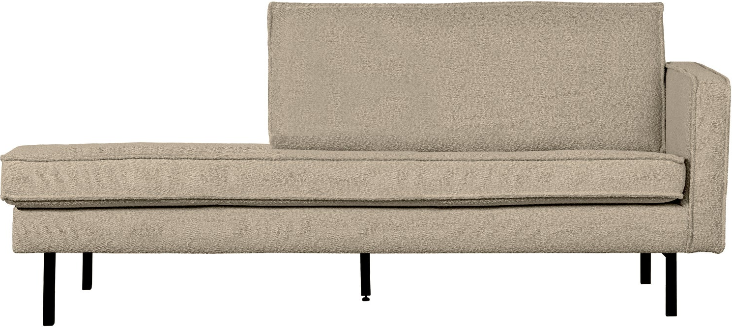 Daybed Woood Rodeo Beige Bouclé 203 Cm Moderne Lounge Daybed Med Metalramme