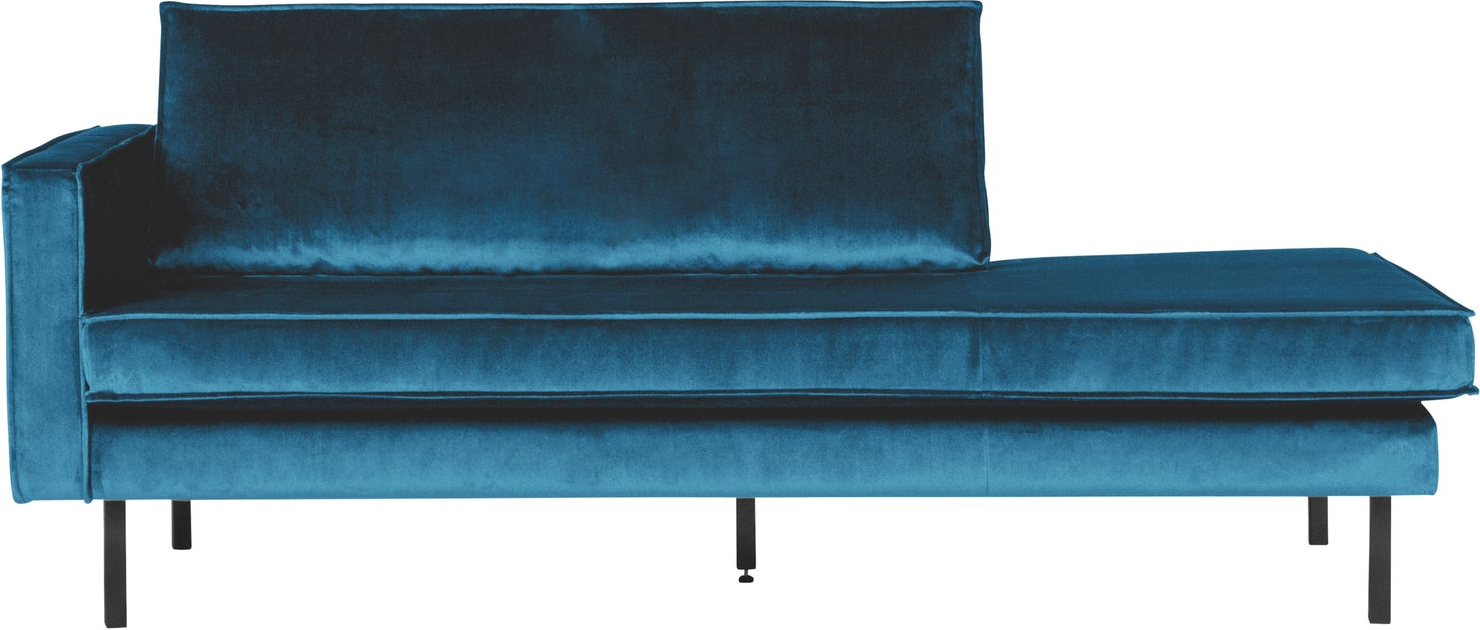 Daybed Woood Rodeo Blå Jarra-velour Venstrevendt Slanke Metalben Slidstærk 100 Polyester
