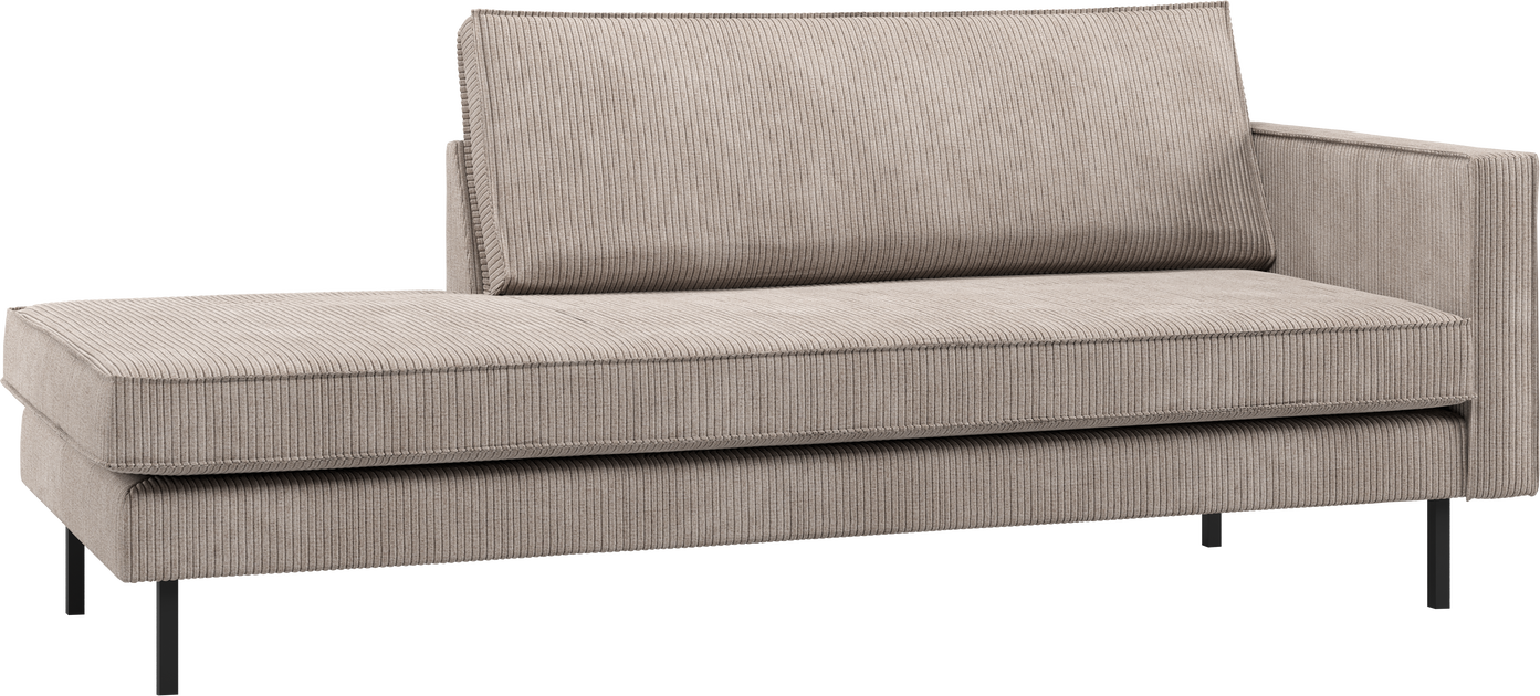 Daybed Woood Rodeo Mørk Sand Ribstof Polyester Højrevendt 203 Cm Bred