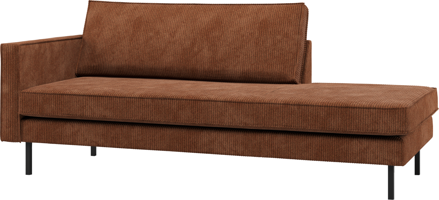 Daybed Woood Rodeo Rustbrun Ribstof Jacquard Venstrevendt B203 D86 Cm