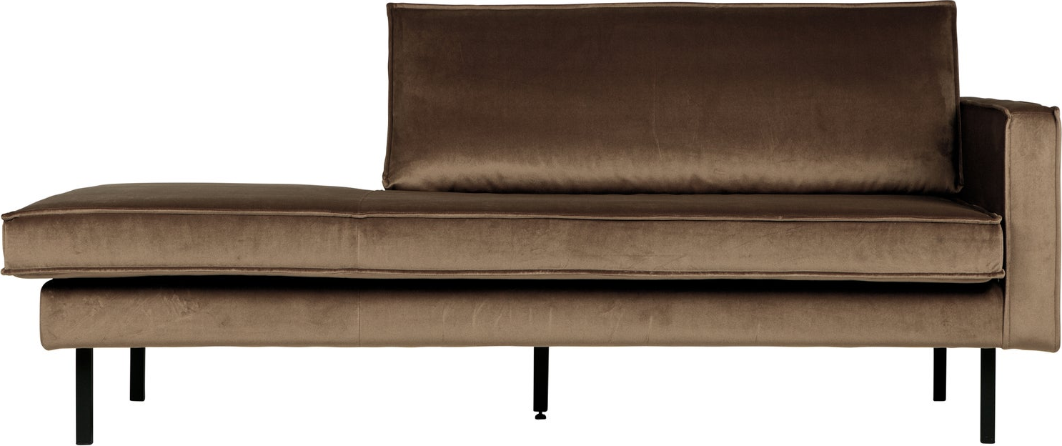 Daybed Woood Rodeo Taupe Jarra-velour Højrevendt 203 Cm Loungesofa Med Fast Komfort Og Zigzagfjedring