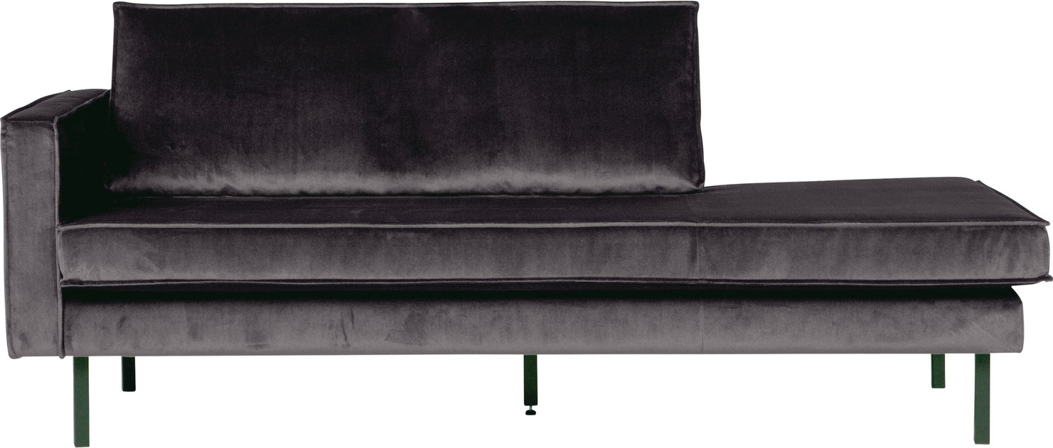 Daybed Woood Rodeo Venstrevendt Antracit Velour Moderne Lounge 203 Cm
