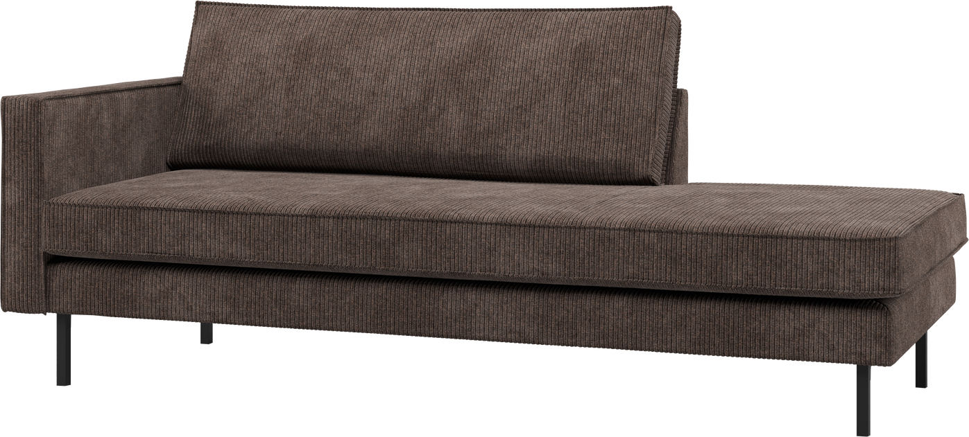 Daybed Woood Rodeo Venstrevendt 203 Cm Brun Ribstof Jacquardvævet Polyester