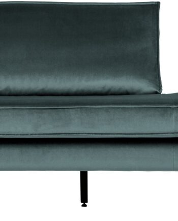 Daybed Woood Rodeo Venstrevendt 203 Cm Dyb Blå Fløjl Velour Med Metalben  Fast Siddekomfort