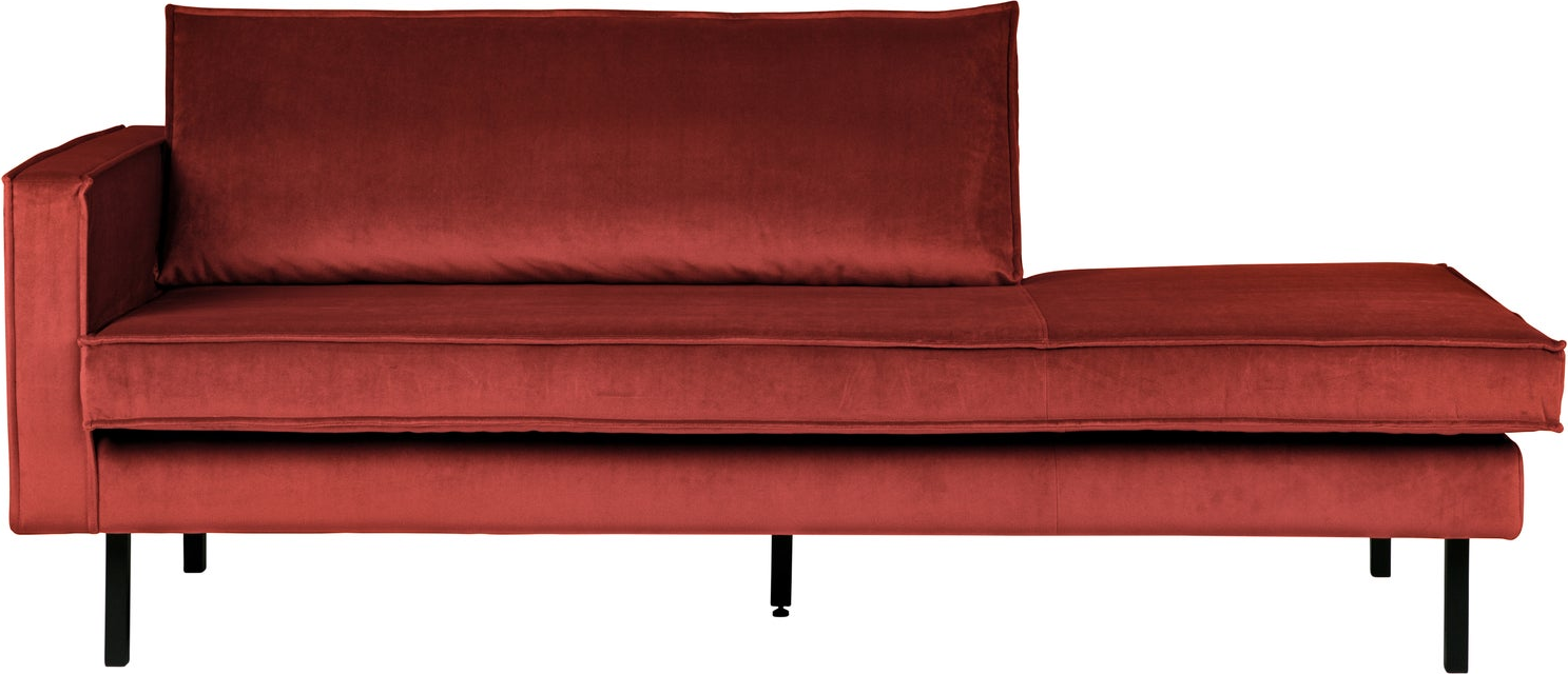 Daybed Woood Rodeo Venstrevendt 203 Cm Kastanjebrun Velour 50er-inspireret Tidløs Design