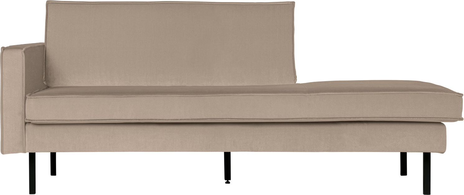 Daybed Woood Rodeo Venstrevendt Velour Khaki B203 Cm Slanke Metalben