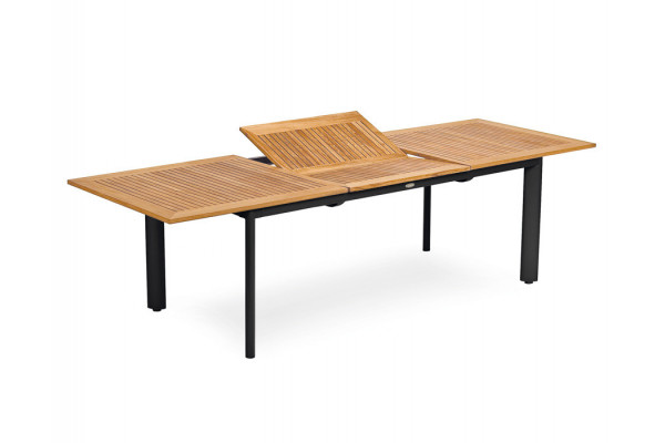Dina Alu Teak Udtræksbord 100x200 280 Cm