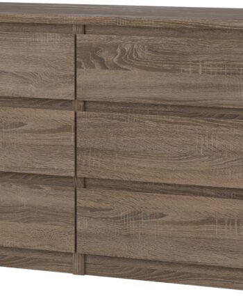Dobbelkommode Vesterholm Naia   Skuffer Grebsfrit Trøffelfarvet  Mørk Natur  H68xb153 8xd50 Cm  Fsc