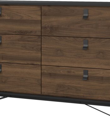 Dobbelt Kommode Vesterholm Askø    Skuffer  Valnød Mat Sort  Fsc  B150ã D40ã H95 Cm