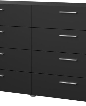 Dobbelt Kommode Vesterholm Pepe Mat Sort   Skuffer Fsc-certificeret H81     B140   D40 Cm