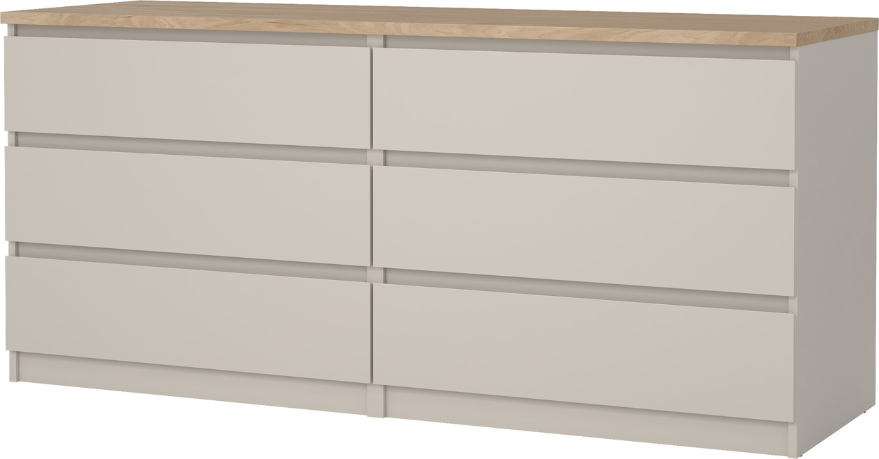Dobbeltkommode Vesterholm Naia   Skuffer Kashmir Jackson-hickory 153 8x50x70   Cm Håndtagsløs Fsc Spånplade