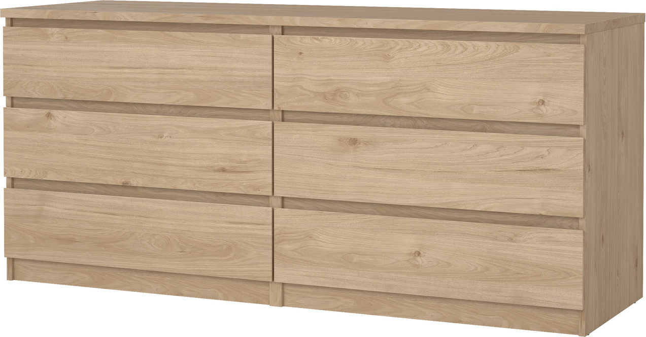Dobbeltkommode Vesterholm Naia Vægmonteret Jackson Hickory   Skuffer Grebsløs B154   D50   H70 Cm
