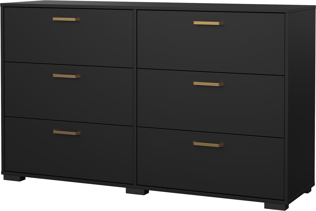 Dobbeltkommode Vesterholm Sofia Sort Foliefinish Skuffer Anti-vælte H82 7ã B138 7ã D39 Cm Fsc