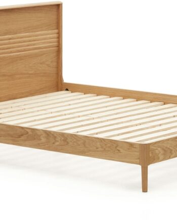 Dobbeltseng Kave Home Lenon 180x200 Cm Natur Egetræ Nordisk Stil
