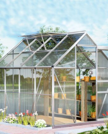 Drivhus   Aluminium 250x190x195cm Med Fundament