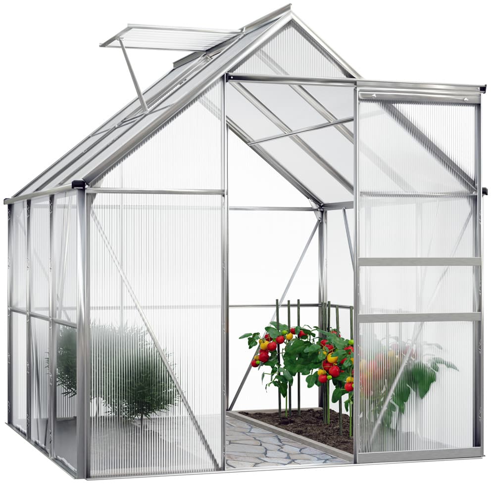 Drivhus   Aluminium 190x190x195 Cm Med Ovenlys