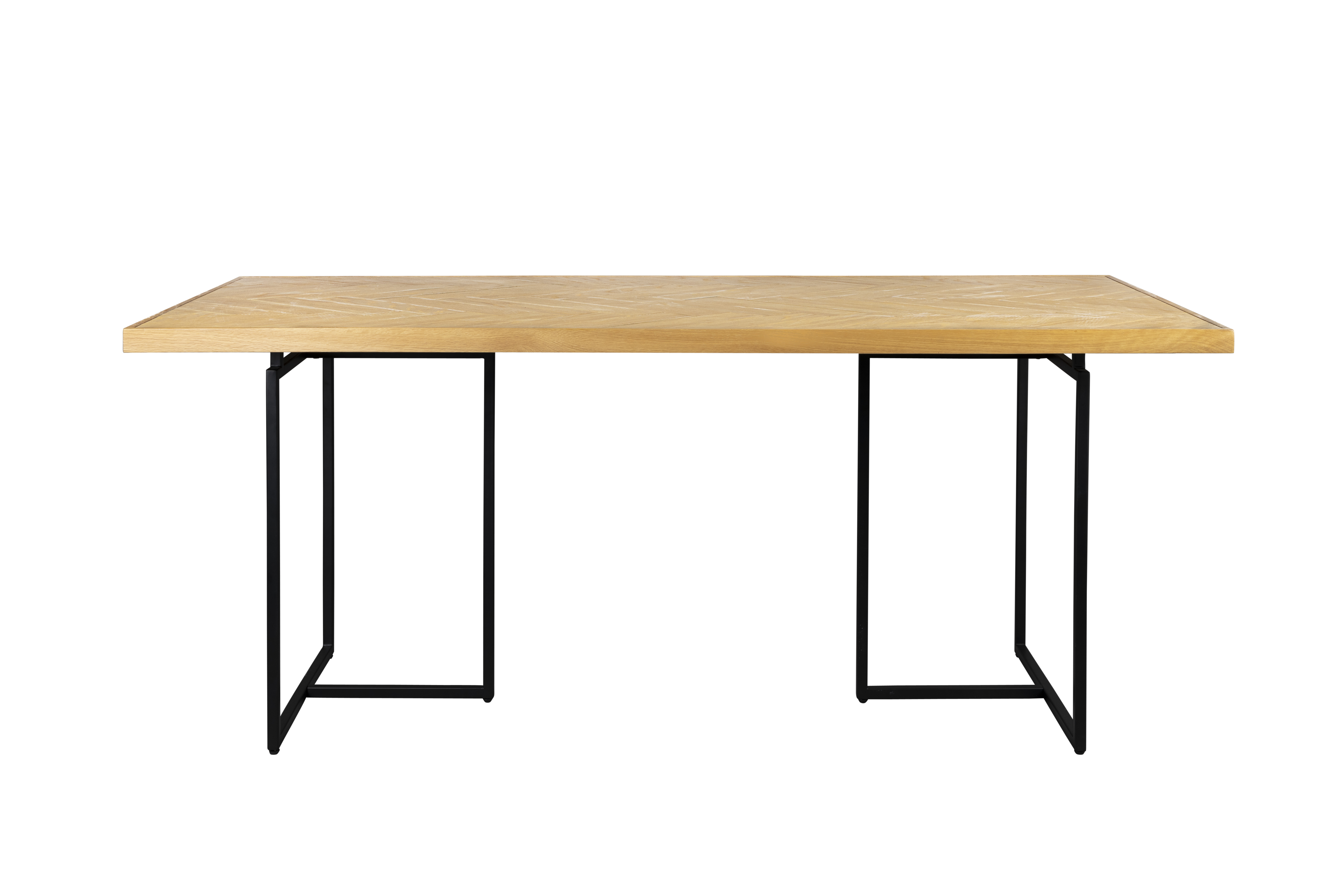 Dutchbone Klasse Spisebord  Sildeben  Rektangulær Natur Træ Og Sort Stål  180x90