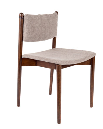 Dutchbone Torrance Spisebordsstol Brun Polyester Stof Og Brun Træ