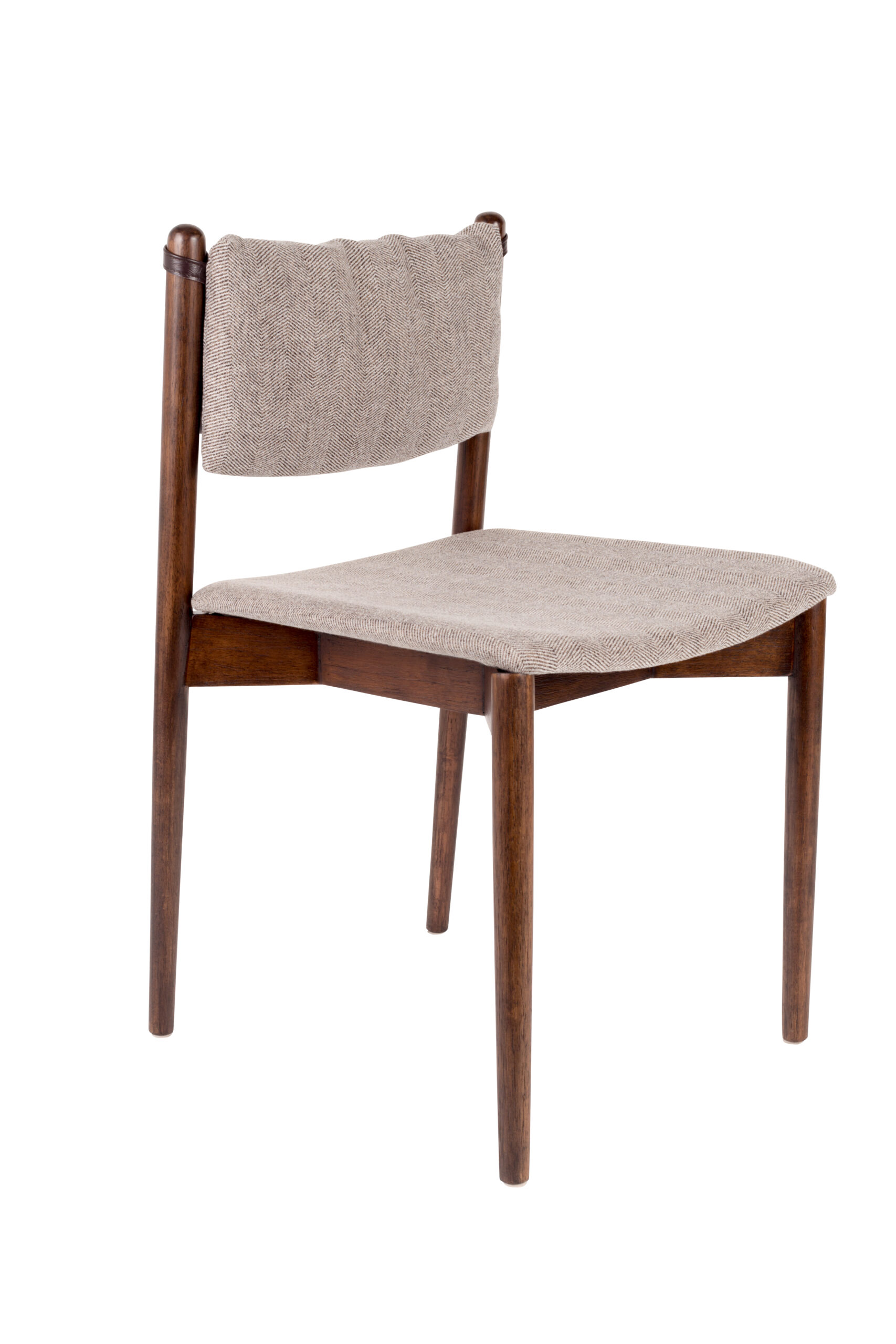 Dutchbone Torrance Spisebordsstol Brun Polyester Stof Og Brun Træ