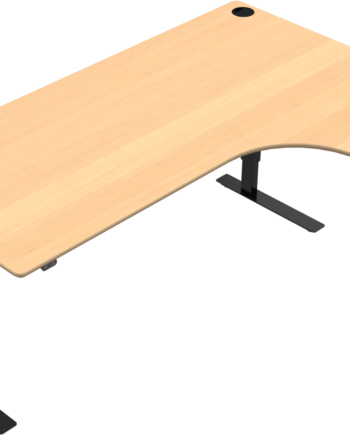 El-hæve- Sænkebord Zennord Versastand  -form Højrevendt Skrivebord H57-122 Cm Bøg Sort