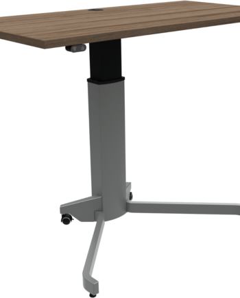 Elektrisk Enkeltben Hæve- Sænkebord Skrivebord Zennord Zenrise 120x60 Cm Mørk Valnød Sølv
