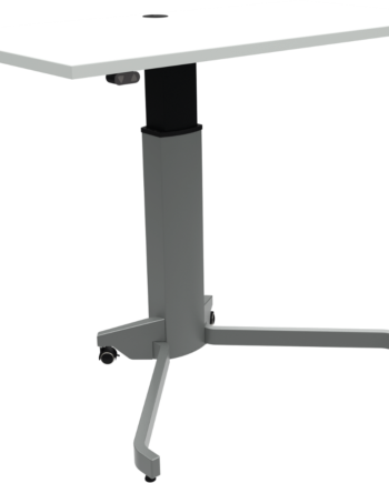 Elektrisk Enkeltben Hæve- Sænkebord Zennord Zenrise Kvadratisk Hvid Sølv 68-120 Cm Med Låsbare Hjul