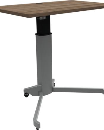 Elektrisk Firkantet Enkeltben Hæve- Sænkebord Sidde- Ståbord Zennord Zenrise 100x60 Cm Mørk Valnød Sølv
