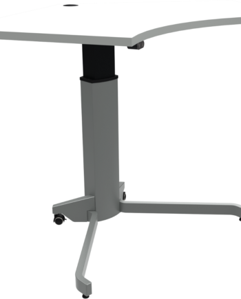 Elektrisk Hæve-sænkebord Enkeltben Zennord Zenrise Femkantet Skrivebord Hvid Sølv 68-120 Cm