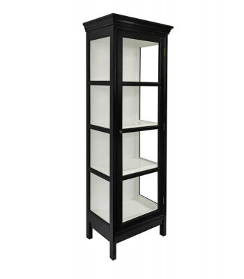 Endelave Vitrineskab 165x57x36 Cm Sort Hvid