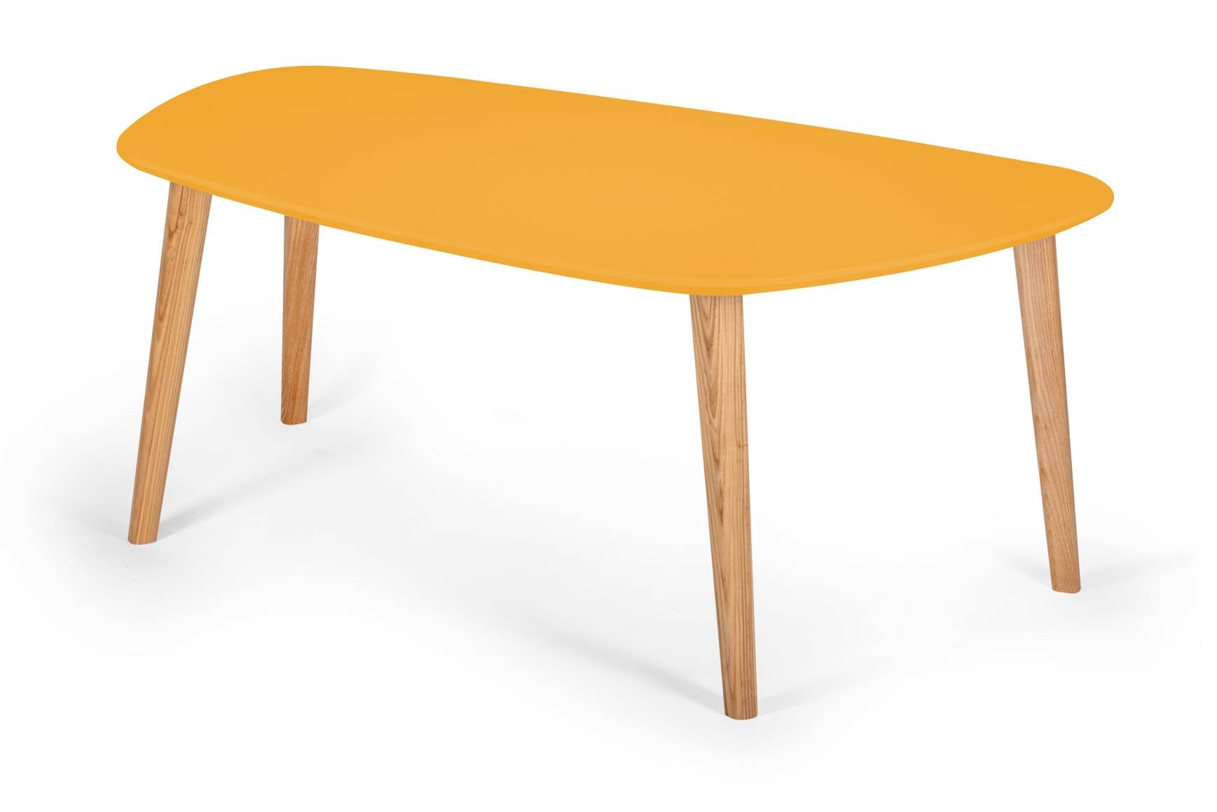 Endocarp Sofabord 110x66x45cm Gul Asketræ