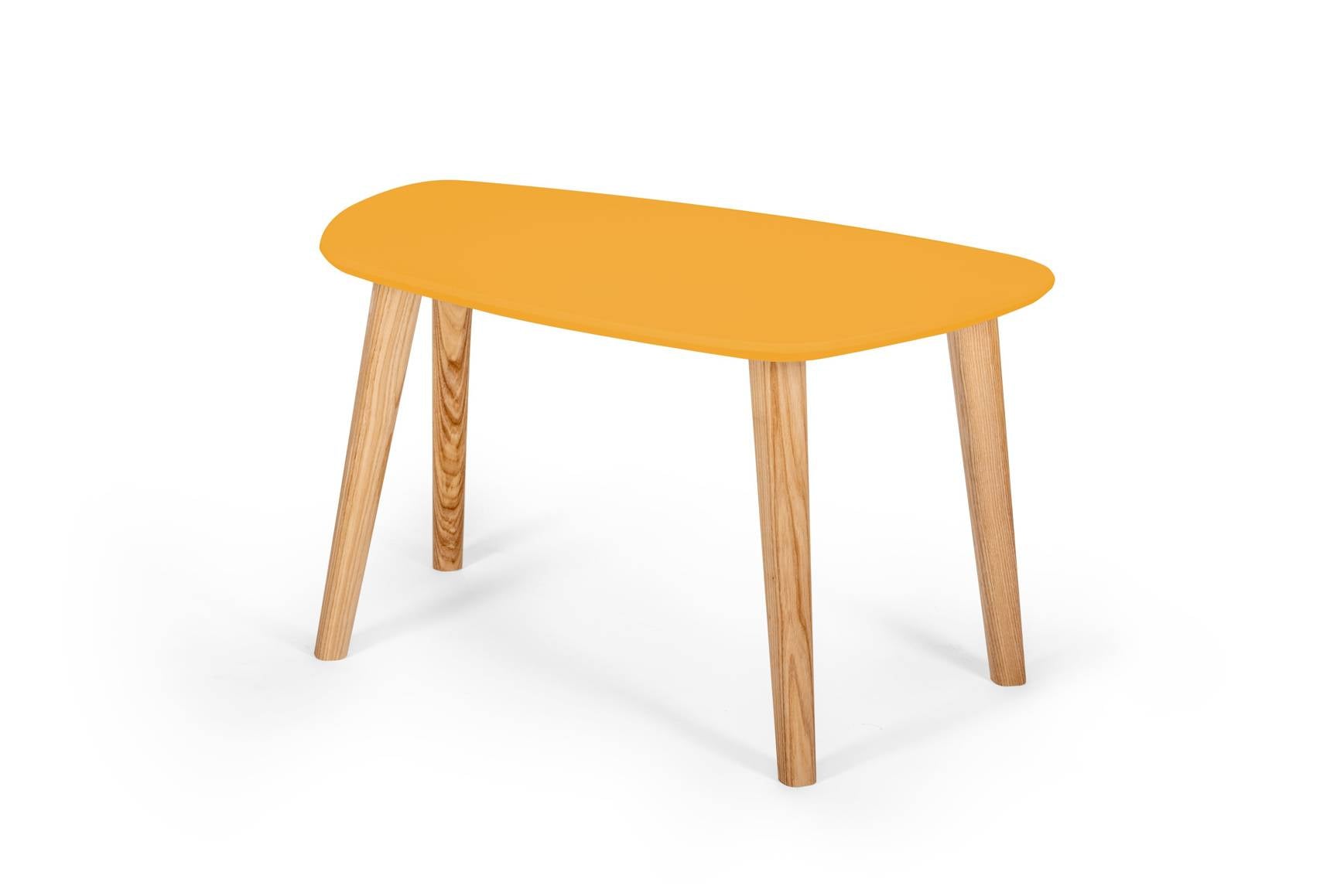 Endocarp Sofabord 68x41x40cm Gul Asketræ