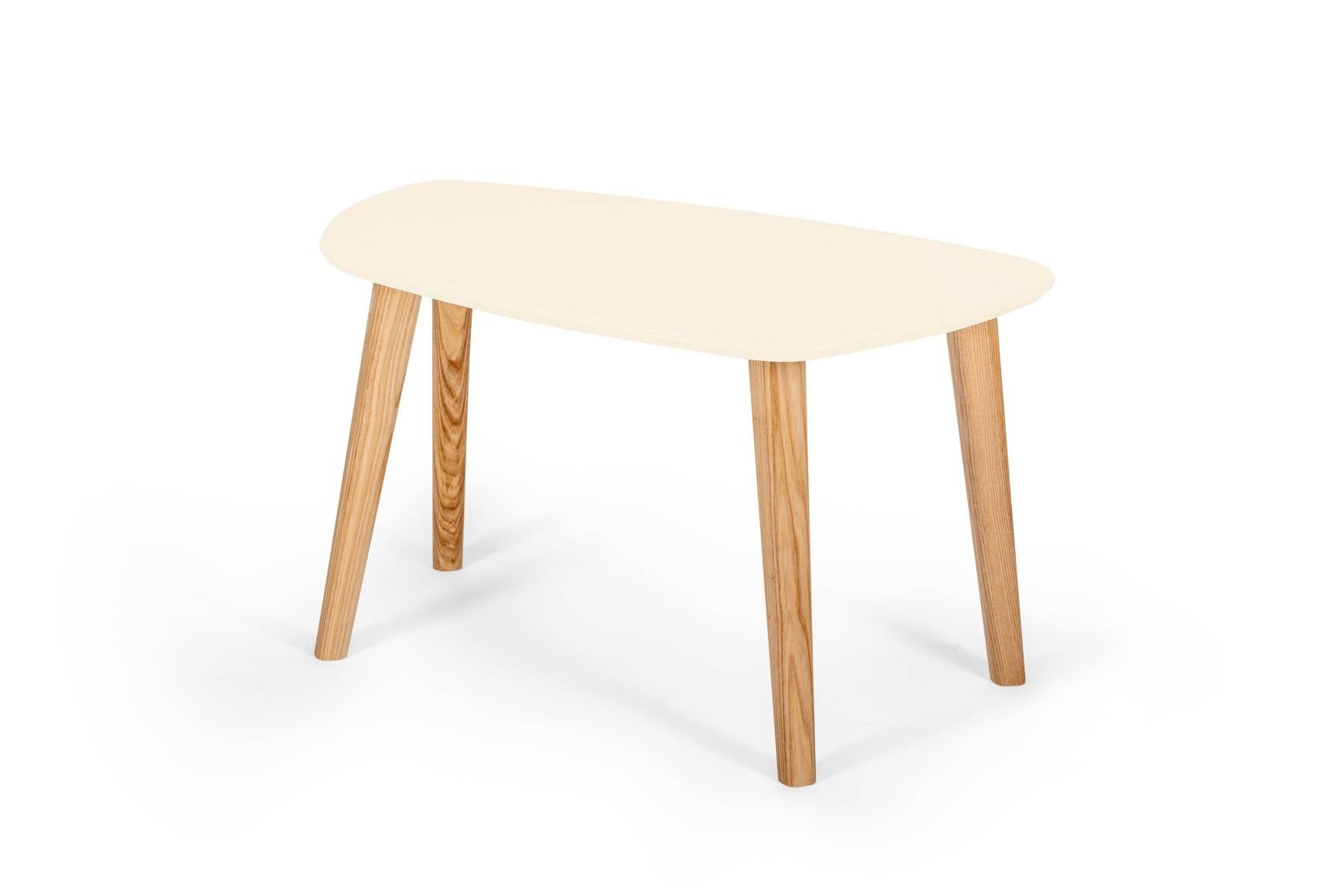 Endocarp Sofabord 68x41x40cm Kridthvid Asketræ