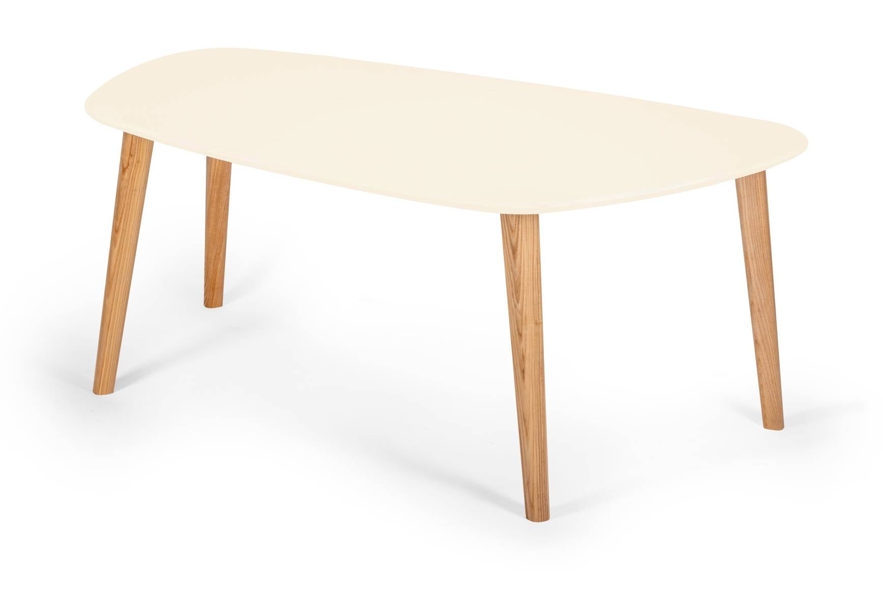 Endocarp Sofabord 110x66x45cm Kridthvid Asketræ