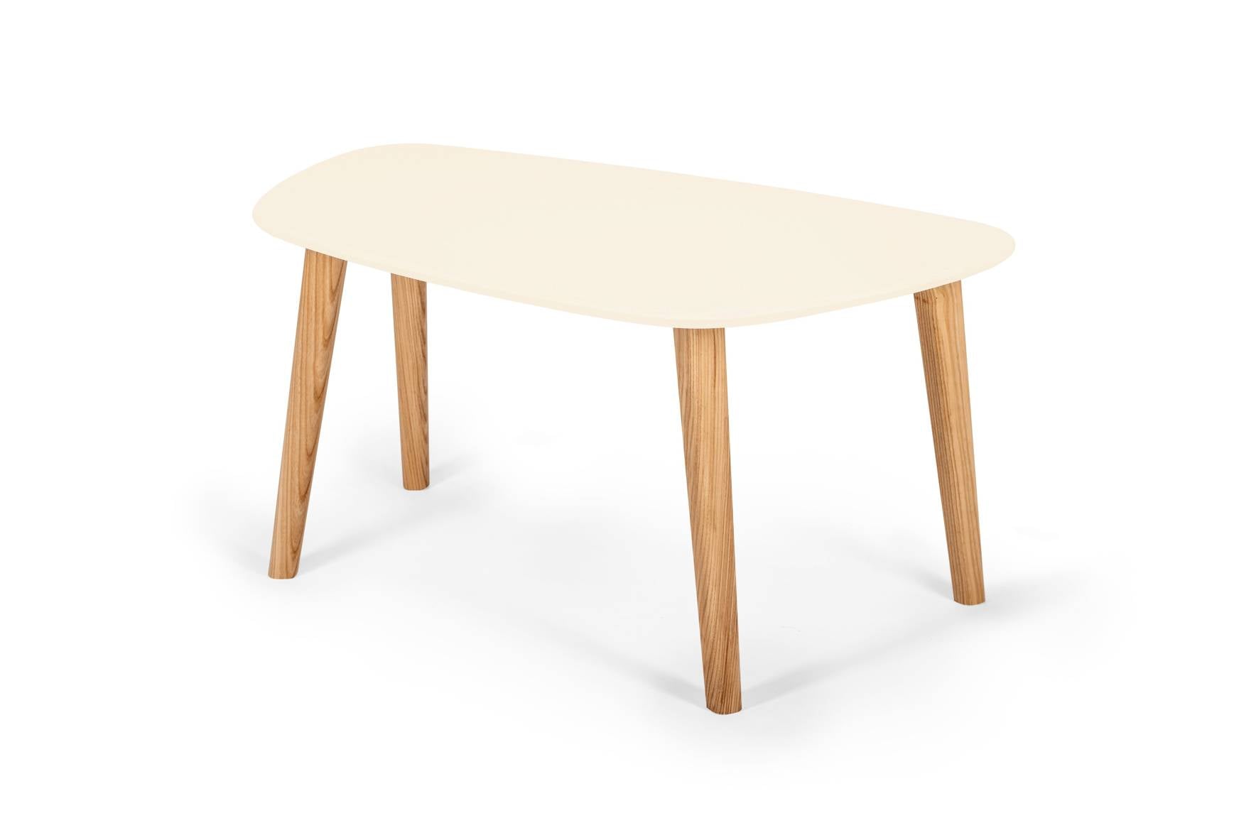 Endocarp Sofabord 80x48x40cm Kridthvid Asketræ