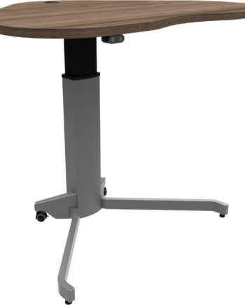 Enkeltben Hæve- Sænkebord Skrivebord Zennord Zenrise Hjerteformet Valnød Sølv H68-120 Cm B117ã D90 Cm Med Hjul