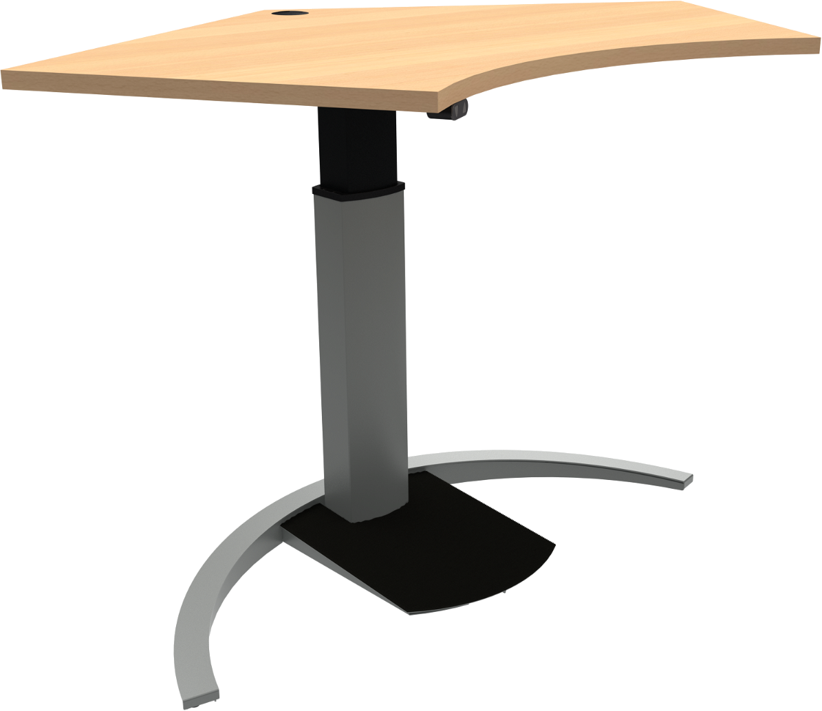 Enkeltben Hæve- Sænkebord Zennord Ergotable Ergonomisk Femkantet H68-120 Cm Natur Sølv Bøg