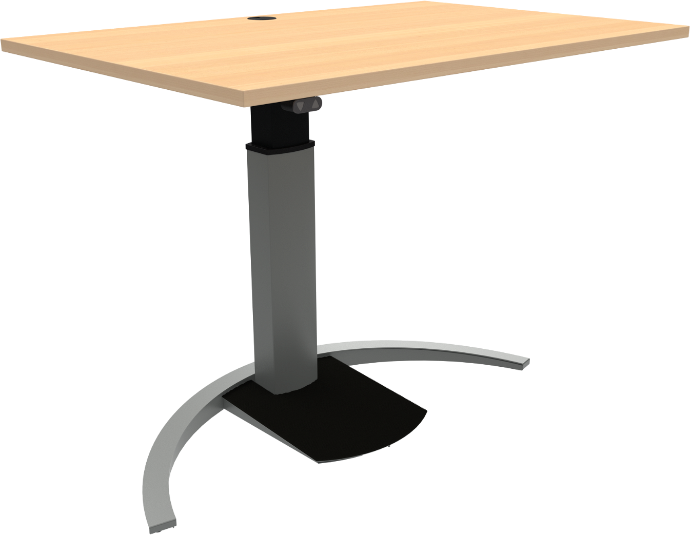 Enkeltben Hæve-sænkebord Zennord Ergotable Ergonomisk Skrivebord H68-120 Cm Naturbøg Sølv 80ã 120 Cm