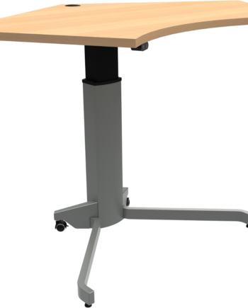 Enkeltben Hæve-sænkebord Zennord Zenrise Sidde- Og Ståbord Femkantet Bøg Sølv H68-120 Cm