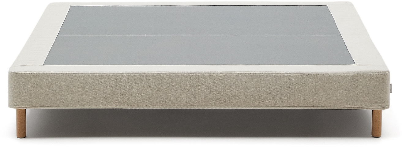 Enkeltseng Kave Home Ofelia Polstret Med Polyesterbetræk Beige 160x200 Cm